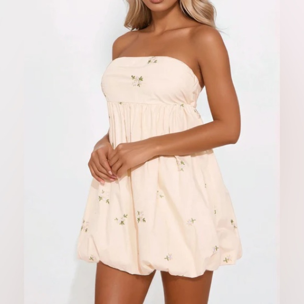 Aria Linen Bubble Mini Dress NEW 🏷️